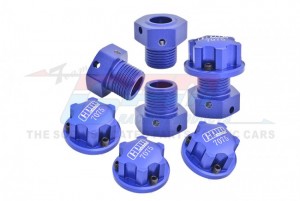 GPM MAK010 ALUMINUM 7075 17mm WHEEL HEX & WHEEL LOCK NUTS ARRMA KRATON NOTORIOUS FIRETEAM OUTCAST 6S BLX - BLUE - MAK010-B