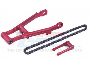 GPM ALUMINUM 7075 EXTEND SWING ARM +30mm PULL ROD CHAIN LOS264000 LOSI 1/4 PROMOTO-MX MOTORCYCLE LOS06000 - RED - MX3057-R