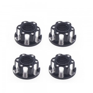 Aluminum M4 Wheel Lock Nuts For 1/10 RC Drift Touring Car Crawler Truck SCX10 TRX-4 - BLACK - AS-LN01/BK