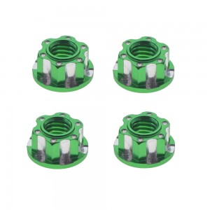 Aluminum M4 Wheel Lock Nuts For 1/10 RC Drift Touring Car Crawler Truck SCX10 TRX-4 - GREEN - AS-LN01/GR