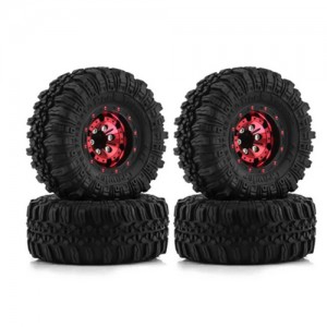 Rubber Tire And Aluminum Rim Set Type D 1 Inch 57 x 25mm For 1/18 TRAXXAS TRX-4M / 1/24 AXIAL RACING SCX24 Crawler - TR5725D/RE