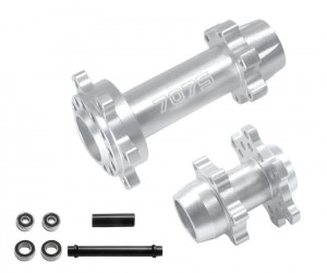 ALUMINUM 7075 F & R WHEEL HUB HEX LOS262012  LOS262013 FOR LOSI 1/4 PROMOTO-MX MOTORCYCLE LOS06000 - SILVER - RS-LOS262012/SI