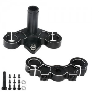 ALUMINUM 7075-T6 TRIPLE CLAMP SET LOS264004 FOR 1/4 LOSI PROMOTO MX MOTOR BIKE - BLACK - RS-LOS264004/BK