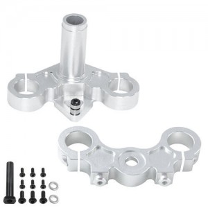 ALUMINUM 7075-T6 TRIPLE CLAMP SET LOS264004 FOR 1/4 LOSI PROMOTO MX MOTOR BIKE - SILVER - RS-LOS264004/SI