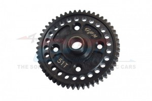GPM SLE051TS-BK CARBON STEEL SPUR GEAR 51T TRAXXAS 1/8 RC 4WD SLEDGE MONSTER TRUCK 95076 - SLE051TS