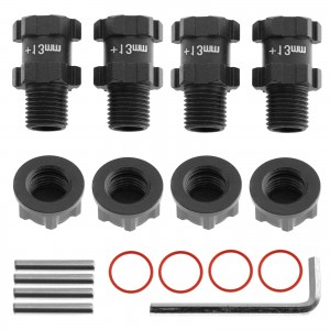 Aluminum Wheel Hex Adapter Convertor 14 to 17mm + 13mm Offset AR310779 For ARRMA 1/10 BIG ROCK GRANITE SENTON VORTEKS - BLACK - RS-AR310779/BK
