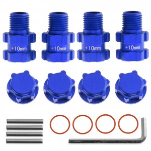 Aluminium Wheel Hex Adapter Convertor 14 to 17mm + 10mm Offset AR310779 For ARRMA 1/10 BIG ROCK GRANITE SENTON VORTEKS - BLUE - RS-AR310779+10/BU
