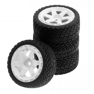 ABS Plastic Rim And Rubber Rally Tire 67mm x 27mm 12mm Hex For TAMIYA 1/10 XV-01 XV-02 TT-01 TT-02 - WH6727