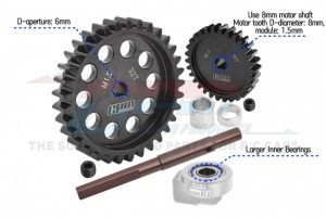 40Cr CARBON STEEL M1.5 SPUR GEAR 33T  MOTOR GEAR 30T FOR TRAXXAS TRAXXAS 1/5 X-MAXX 6S / 1/6 XRT 8S MONSTER - TXM3033TS-BK