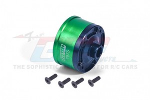 STEEL ALUMINIUM 7075  FRONT / MIDDLE / REAR DIFF CASE 9581 TRAXXAS 1/8 4WD SLEDGE MONSTER 95076-4 - GREEN - SLE011N-G