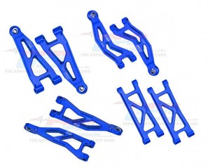 Full Front & Rear Upper Lower Suspension Arm ARA330808 ARA330809 For ARRMA 1/18 ARRMA 4WD GRANITE GROM ARA2102 - BLUE - MGG054555657/BU