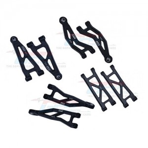 Full Front & Rear Upper Lower Suspension Arm ARA330808 ARA330809 For ARRMA 1/18 ARRMA 4WD GRANITE GROM ARA2102 - BLACK - MGG054555657/BK