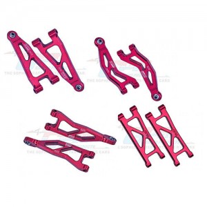 Full Front & Rear Upper Lower Suspension Arm ARA330808 ARA330809 For ARRMA 1/18 ARRMA 4WD GRANITE GROM ARA2102 - RED - MGG054555657/R