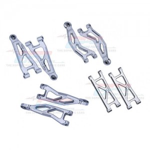 Full Front & Rear Upper Lower Suspension Arm ARA330808 ARA330809 For ARRMA 1/18 ARRMA 4WD GRANITE GROM ARA2102 - SILVER - MGG054555657/S