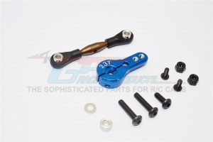 GPM YT16023 SPRING STEEL ANTI-THREAD TIE ROD WITH  ALUMINIUM SERVO HORN FOR 23T SPLINE 1/10 AXIAL YETI ROCK RACER - Blue - YT16023-B