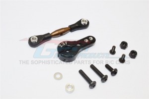 GPM YT16023 SPRING STEEL ANTI-THREAD TIE ROD WITH  ALUMINIUM SERVO HORN FOR 23T SPLINE 1/10 AXIAL YETI ROCK RACER - YT16023-BK