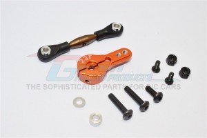 GPM YT16023 SPRING STEEL ANTI-THREAD TIE ROD WITH  ALUMINIUM SERVO HORN FOR 23T SPLINE 1/10 AXIAL YETI ROCK RACER - YT16023-OR