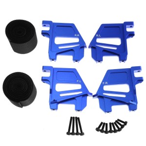 Aluminum Tall Battery Hold Down Mount With Magic Strap 7718 For TRAXXAS 1/5 X-MAXX 6S 8S MONSTER 77097-4 / 77086-4 - BLUE - TRX-7718/BU