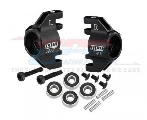 GPM Aluminum 7075 Front Steering Block LOS214041 For LOSI 1/18 Mini LMT 4X4 MONSTER LOS01026 - BLACK - LMTM021-BK