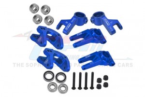 GPM MGO192122 ALUMINUM 7075 FRONT C HUBS & FRONT STEERING BLOCK & REAR HUB ARA330818 ARA340189 FOR ARRMA 1/10 GORGON ARA3230S - BLUE - MGO192122-B