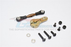 SPRING STEEL ANTI-THREAD TIE ROD WITH  ALUMINIUM SERVO HORN FOR 24T AXIAL YETI ROCK RACER - YT16024-TIT