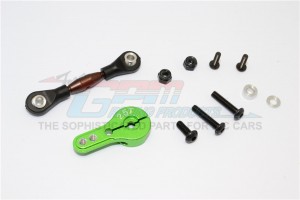 SPRING STEEL ANTI-THREAD TIE ROD WITH  ALUMINIUM SERVO HORN FOR 25T SPLINE AXIAL YETI ROCK RACER - YT16025-G