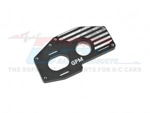 GPM Aluminum 7075 Motor Mount Plate Center Diff Big Bearing ARA311192 For ARRMA 1/8 MOJAVE 4S BLX ARA4404 - BLACK - MAM4018-BK