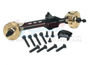 GPM ALU 7075 Front Brass Counterweight Straight Axle Housing For 1/10 RC AXIAL SCX10 PRO Crawler - SCXP012/BK