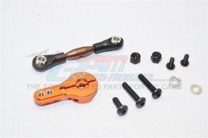 SPRING STEEL ANTI-THREAD TIE ROD WITH  ALUMINIUM SERVO HORN FOR 25T SPLINE AXIAL YETI ROCK RACER - Orange - YT16025-OR