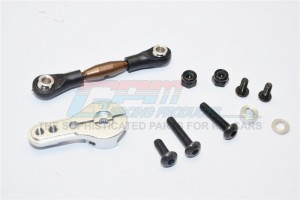 SPRING STEEL ANTI-THREAD TIE ROD WITH  ALUMINIUM SERVO HORN FOR 25T SPLINE AXIAL YETI ROCK RACER - YT16025-S