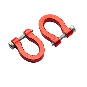 Aluminum Bumper D-Ring Tow Hook For 1/10 AXIAL SCX10 / TRAXXAS TRX-4 TRX-6 RC Crawler - RED - AS-DT01/RE