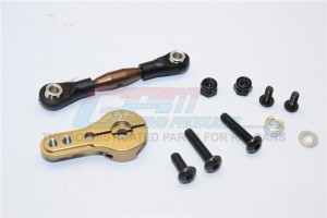 SPRING STEEL ANTI-THREAD TIE ROD WITH  ALUMINIUM SERVO HORN FOR 25T SPLINE AXIAL YETI ROCK RACER - Titanium - YT16025-TIT