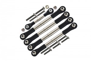 GPM YT160P SPRING STEEL COMPLETED ANTI-THREAD  TIE ROD WITH BLACK PLASTIC ENDS AXIAL 1/10 YETI ROCK RACER - YT160P-OC-BEBK