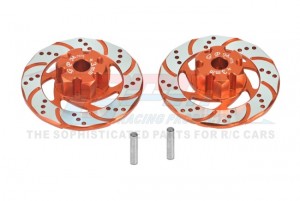 GPM UDR010DX+3N ALUMINUM 7075 +3MM FRONT/REAR HEX WITH BRAKE DISK WITH SILVER LINING TRAXXAS 1/7 UNLIMITED DESERT RACER 85076-4 - ORANGE - UDR010DX+3N-OR