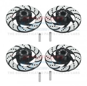 Aluminum 7075 Front & Rear +3mm HEX BRAKE DISK 8569 FOR TRAXXAS 1/7 UDR UNLIMITED TRUCK - BLACK - UDR010DX+3N-BK2