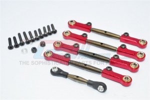GPM YT160S SPRING STEEL COMPLETED ANTI-THREAD  TIE ROD WITH ALUMINIUM ENDS 1/10 AXIAL YETI ROCK RACER - Red - YT160S-R