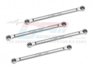 GPM Aluminum 7075 Upper 4-Link Bar Set LOS214044 For LOSI 1/18 Mini LMT MONSTER LOS01026 - SILVER - LMTM049FR-S