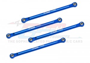 GPM Aluminum 7075 Lower 4-Link Bar Set LOS214045 For LOSI 1/18 Mini LMT Monster LOS01026 - BLUE - LMTM014FR-B