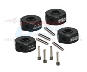 GPM LMTM010 Aluminum 7075 Hex Adapters 12mm LOS212050 For LOSI 1/18 Mini LMT Monster LOS01026 - BLACK - LMTM010-BK