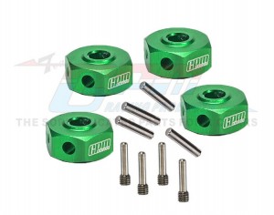 GPM LMTM010 Aluminum 7075 Hex Adapters 12mm LOS212050 For LOSI 1/18 Mini LMT Monster LOS01026 - GREEN - LMTM010-G