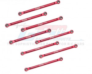 GPM LMTM1449FR Aluminum 7075 Upper & Lower Link Bar Set LOS214044 LOS214045 For LOSI 1/18 Mini LMT Monster LOS01026 - LMTM1449FR-R