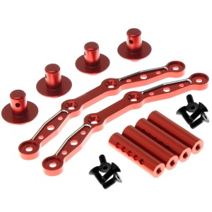Aluminum Body Post Mount ARA320740 For Arrma 1/8 RC Mojave 4S 4X4 BLX Truck ARA4404 - RED - RS-ARA320740-R