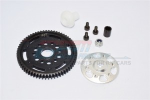 ALUMINIUM SPUR GEAR ADAPTER + STEEL  SPUR GEAR 32 PITCH 64T AXIAL YETI ROCK RACER - YT1664T-S