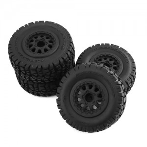 Rubber Tire & Rim Set 108 x 43mm 12mm Hex For 1/10 TRAXXAS SLASH 4X4 ARRMA SENTON Short Course Truck - TY1084312/BK