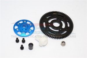 ALUMINIUM SPUR GEAR ADAPTER STEEL  SPUR GEAR 32 PITCH 66T AXIAL YETI ROCK RACER - YT1666T-B