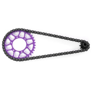 Aluminum 7075 Front Chain Sprocket Set - 10T Chain 70 Roller LOS262000 For LOSI 1/4 PROMOTO MX Motorcycle Bike LOS06000 - PURPLE - LOS2620034/PU