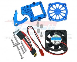 GPM Aluminum Motor Cooling Fan With Switch For TRAXXAS 1/10 TRX-4 TRX-6 CRALWER - BLUE - TRX4015FAN-B