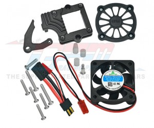 GPM Aluminum Motor Cooling Fan With Switch For TRAXXAS 1/10 TRX-4 TRX-6 CRALWER - BLACK - TRX4015FAN-BK