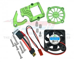 GPM Aluminum Motor Cooling Fan With Switch For TRAXXAS 1/10 TRX-4 TRX-6 CRALWER - GREEN - TRX4015FAN-G