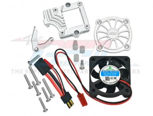 GPM Aluminum Motor Cooling Fan With Switch For TRAXXAS 1/10 TRX-4 TRX-6 CRALWER - SILVER - TRX4015FAN-S